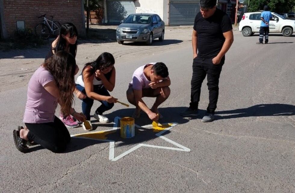 Pintaron una estrella amarilla en recuerdo de Leandro Nuñez