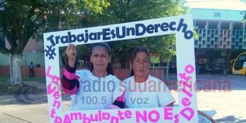 Protesta de vendedores ambulantes en la Terminal de Corrientes\u002E