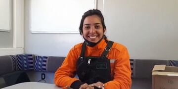 Agustina Pavón, la Bombera Voluntaria del Cuartel de La Cumbre y dueña de una reciente historia de gran mérito\u002E (Foto: Cadena 3)\u002E