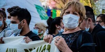Marcha nacional de barbijos en Rosario