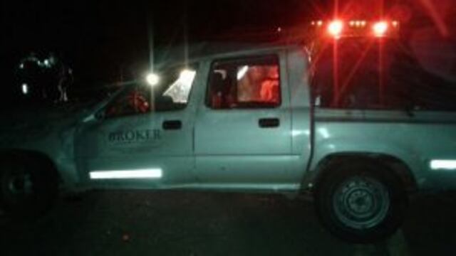 La camioneta que protagonizu00f3 el vuelco.