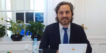 El jefe de Gabinete Santiago Cafiero, durante su presentación en el congreso anual del Consejo de las Américas\u002E (COUNCIL 2020)