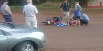 La mujer terminó sobre el asfalto de la avenida San Martín\u002E