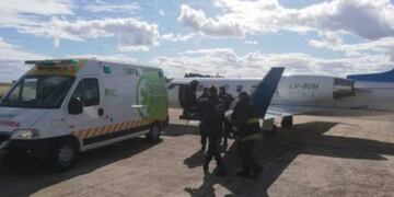 Trasladaron en vuelo sanitario a la única sobreviviente del trágico choque