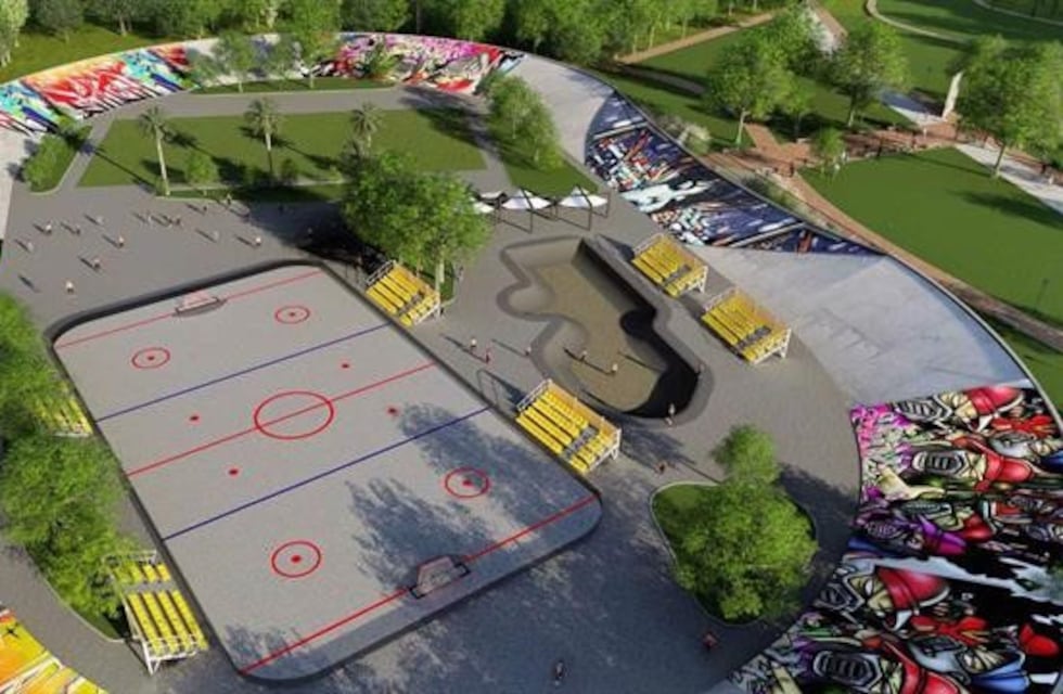 Construyen dos canchas de hockey y una pista de skate públicas donde estaba el Velódromo de Palermo