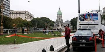 Los dos detenidos por el doble crimen de Congreso volvieron a acusarse en una nueva reconstrucción\u002E (REUTERS)