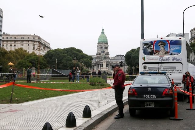 Los dos detenidos por el doble crimen de Congreso volvieron a acusarse en una nueva reconstrucción\u002E (REUTERS)