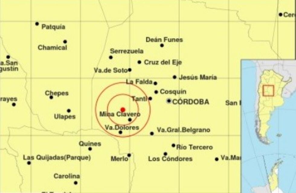 Sismo de 2.8 grados se sintió en las sierras de Córdoba