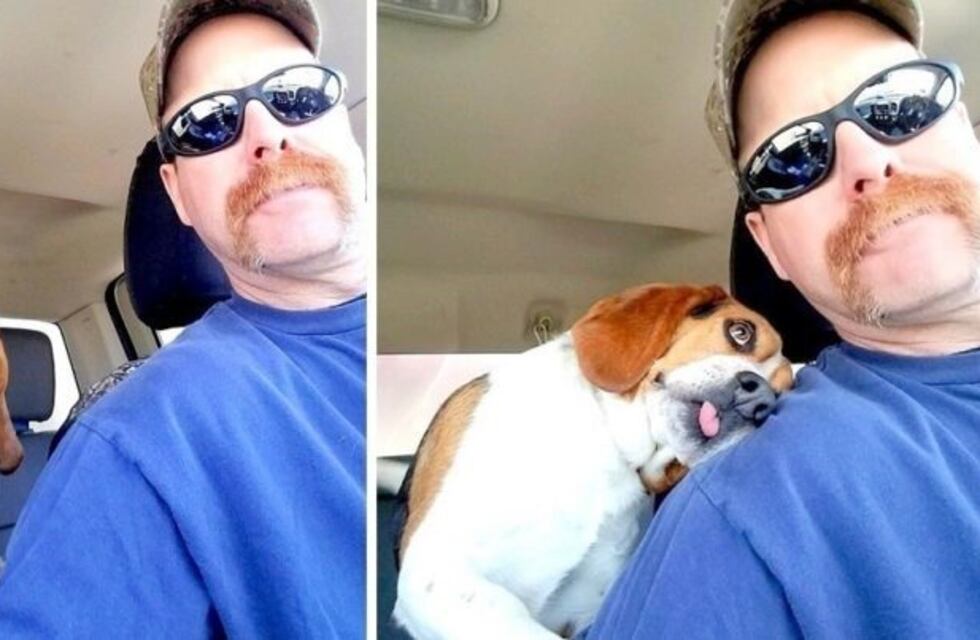 Adoptó un Beagle que iba a ser sacrificado y el perro se lo agradeció con un tierno abrazo