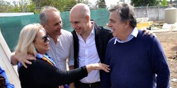 Eduardo Romero junto a Elisa Carrió, Horacio Rodríguez Larreta, Mario Negri y Héctor Baldassi\u002E