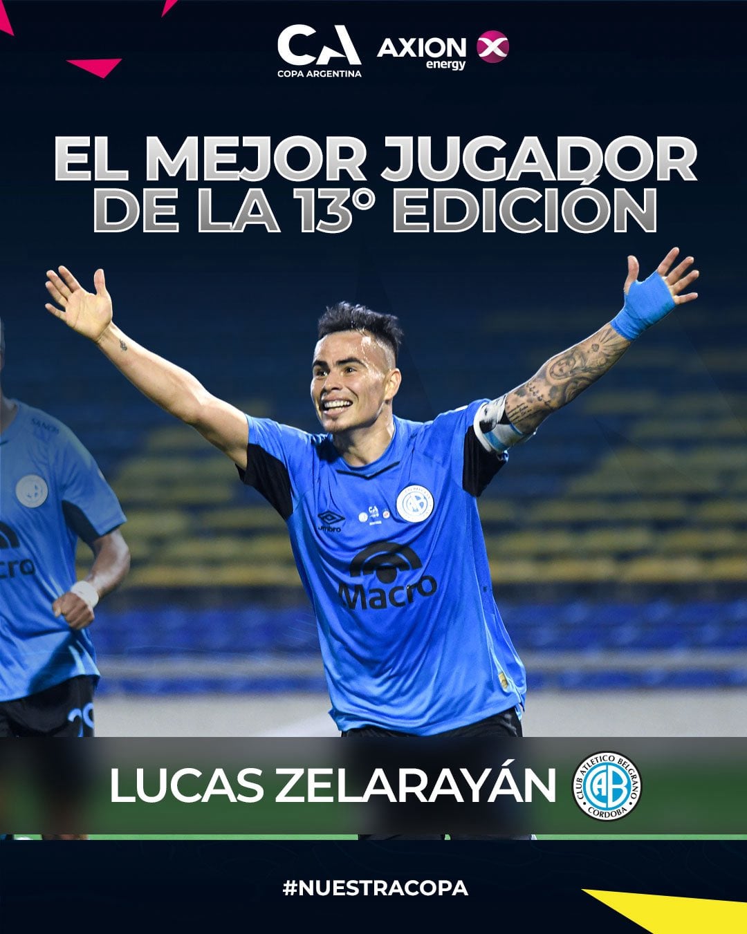 Lucas Zelarayán, el mejor jugador de Copa Argentina, elegido en una encuesta con 30 mil votos