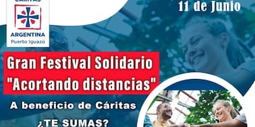 Puerto Iguazú: se llevará adelante el Festival Solidario de Cáritas Iguazú.