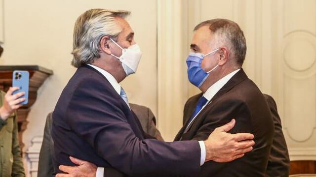 Osvaldo Jaldo junto a Alberto Fernández.