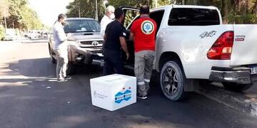 La camioneta de Ricardo Cardozo impactó de frente contra una Toyota Hilux. Foto: @SoyPabloMiguel