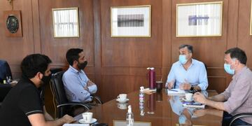 Reunión de Luis Castellano con el nuevo presidente del Centro Comercial e Industrial de Rafaela y la Región (CCIRR) Diego Castro