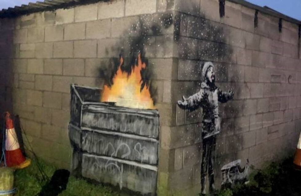 Bansky reconoció la autoría del grafiti que apareció en Gales