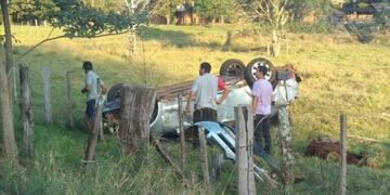 Despiste en ruta provincial N° 223, dos heridos\u002E Fuente: El Territorio\u002E