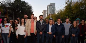 Cornejo y Suarez inauguraron una senda peatonal de la diversidad sexual