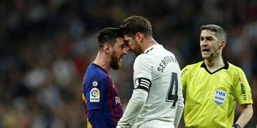Lionel Messi y Sergio Ramos, rivales en Barcelona-Real Madrid. (AP)