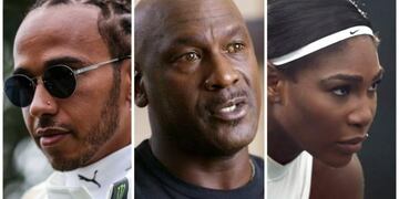 Michael Jordan, Lewis Hamilton y Serena Williams, contra el racismo y la violencia policial (Fotos: web)