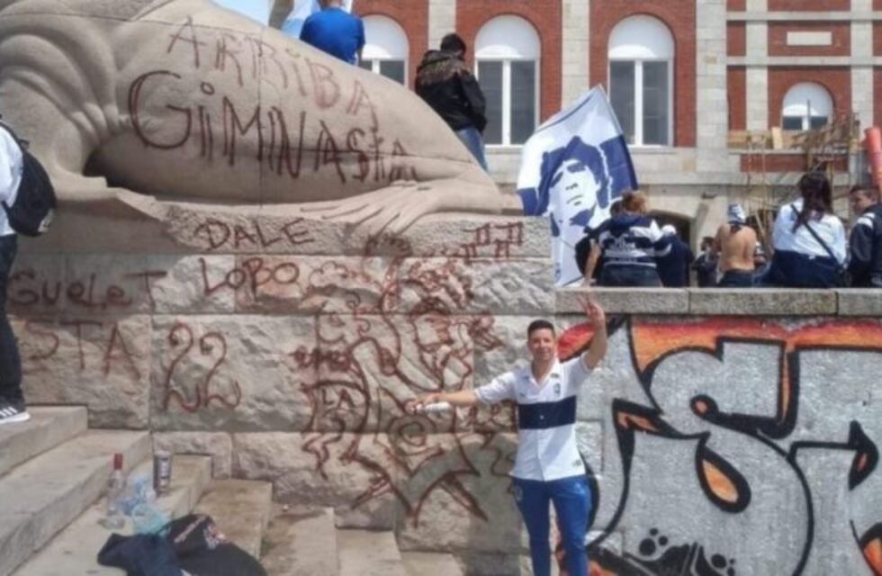 El hincha de Gimnasia que pintó el Lobo de la Rambla pidió perdón