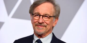 FILE - In this Feb\u002E 5, 2018 file photo, Steven Spielberg arrives at the 90th Academy Awards Nominees Luncheon in Beverly Hills, Calif\u002E Warner Bros\u002E Chairman Toby Emmerich says Tuesday that the legendary filmmaker will produce and may direct the World War II action adventure “Blackhawk,\