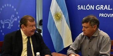 El gobernador, Domingo Peppo junto al presidente del Superior Tribunal de Justicia del Chaco, Rolando Toledo\u002E