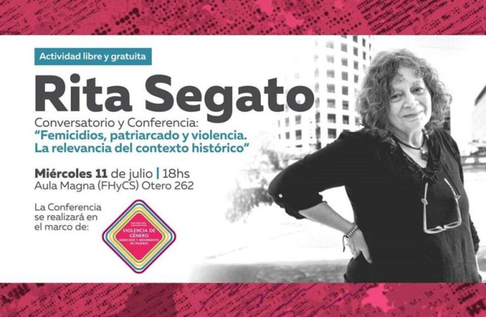 Este miércoles, conferencia magistral con Rita Segato