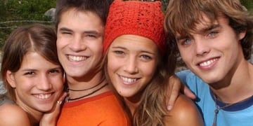 Camila Bordonaba, Benjamín Rojas, Luisana Lopilato y Felipe Colombo en “Rebelde Way”