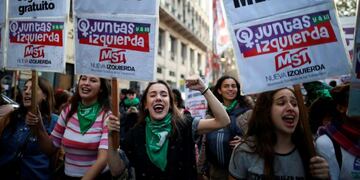 Women protest gender violence in Buenos Aires, Argentina, Monday, June 3, 2019\u002E The grassroots movement \