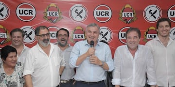 Gerardo Morales en la sede radical de Jujuy