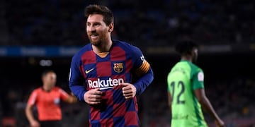 Con doblete de Messi, Barcelona goleó 5-0 a Leganés por la Copa del Rey\u002E (AFP)