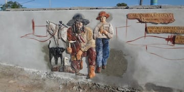 Los azules y los marrones predominan en la obra\u002E