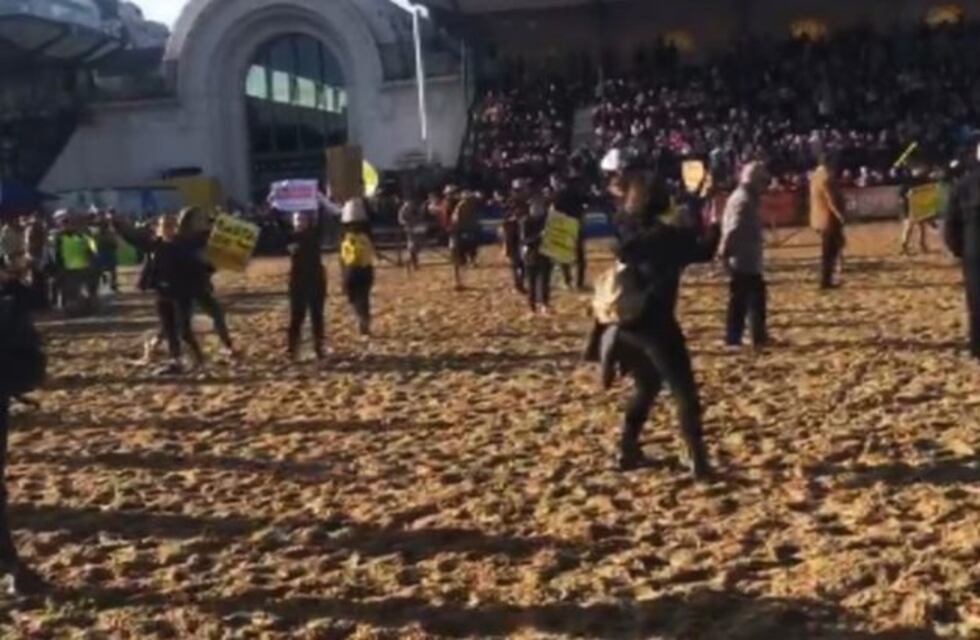Veganos protestaron en contra del maltrato animal en La Rural y los gauchos les "tiraron" los caballos