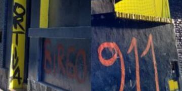 Las pintadas se produjeron en la sede de Rosario Central en el Cruce Alberdi.