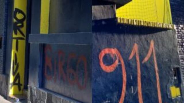Las pintadas se produjeron en la sede de Rosario Central en el Cruce Alberdi.