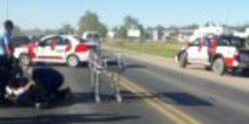 choque en ruta A005, motociclista herido