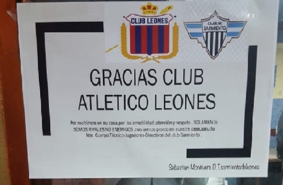 ¡Gran gesto!: Sarmiento agradeció el excelente recibimiento de Leones a través de un mensaje