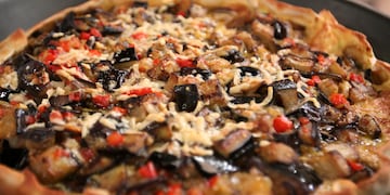 Tarta de pollo y vegetales. Imagen de archivo.