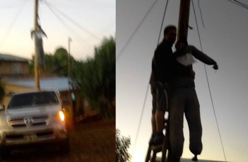 Vecinos de Oberá colgaron un muñeco para advertir a los ladrones