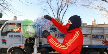 Recolección diferenciada de residuos con destino a reciclado San Rfael