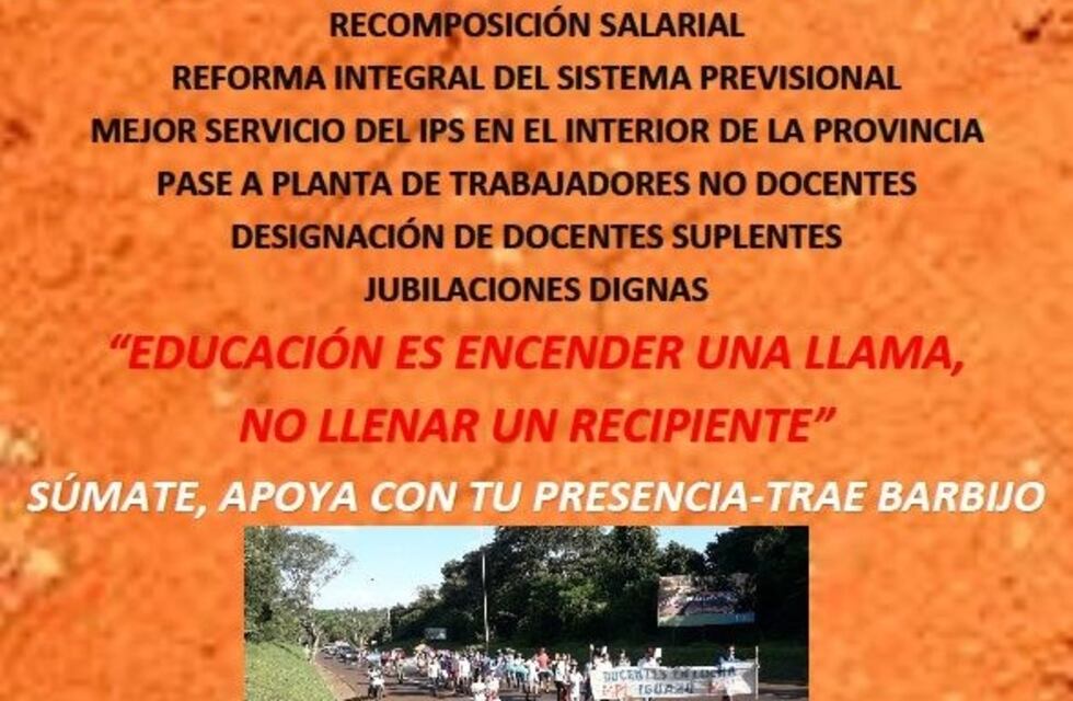 Docentes de Iguazú se movilizan en defensa de la educación