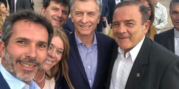 Marcelo Cossar y Felo Lábaque también le dieron la bienvenida al Presidente\u002E