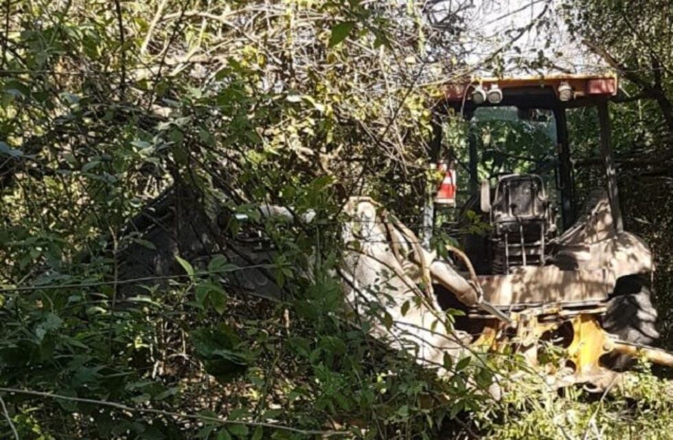 Hallaron la retroexcavadora robada, estaba escondida en Río Colorado