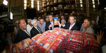 Los dirigentes del Partido Justicialista se mostraron junto y de buen ánimo durante la recorrida \u002E