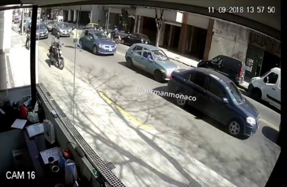 El impactante golpe de seis motochorros en Caballito
