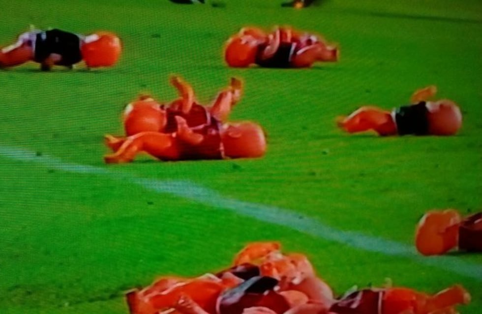 Tiraron bebés de plástico con los colores de Newell's a la cancha de Central y hubo que parar el partido