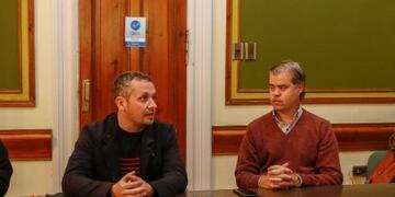 Diego Martín Mansilla jefe regional ANSES - Intendente de Gualeguaychú Esteban Martín Piaggio \nCrédito: Prensa MDG