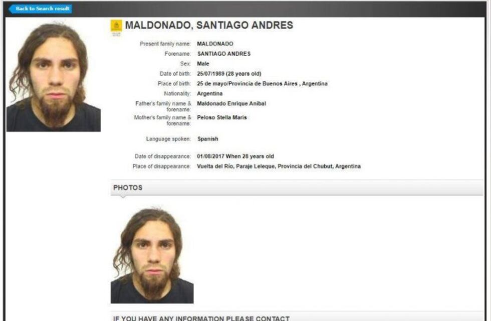 Se sumó Interpol para buscar a Santiago Maldonado