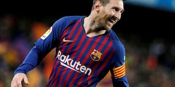 Messi festeja el segundo tanto ante Atlético (AFP / Pau Barrena)